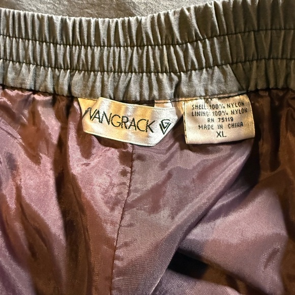 VANGRACK Men’s Swoosh Pants Hip Hop Nylon Windbreaker Green Size XL - Picture 6 of 9